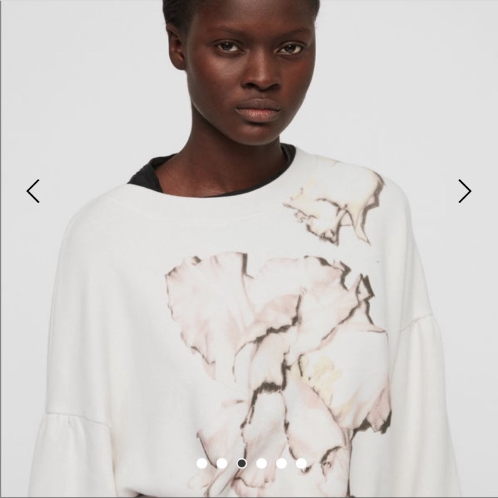 AllSaints Cropped Balloon Arms Sweatshirt - Picture 2 of 3